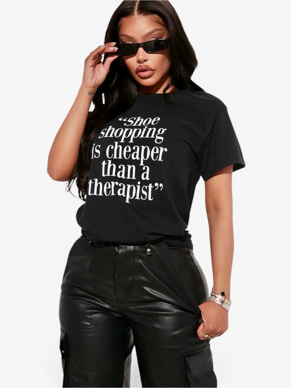 Fashion Nova Black Graphic Short Sleeve Tee - Picture 3 of 7